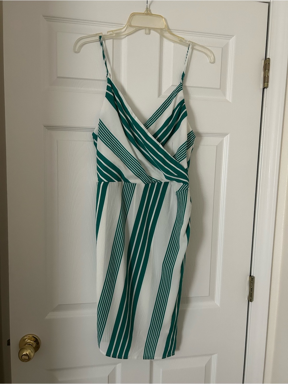 FAVLUX Teal and White Striped Wrap Top